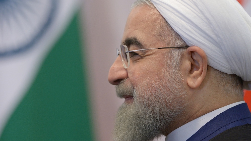 
Described as pragmatic and a centrist’, Rouhani ran on a presidential platform of moderation [EPA]
