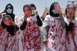 Protest demanding justice for Afghan woman Farkhunda in Kabul