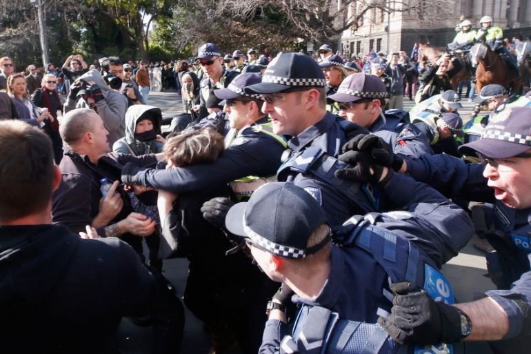 ''Reclaim Australia'' Protesters Rally in Melbourne