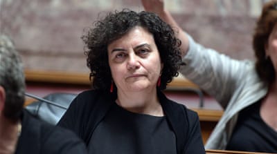 Greece's deputy finance minister Nadia Valavani resigned  grounds of principle [Louisa Gouliamaki/AFP/Getty Images]