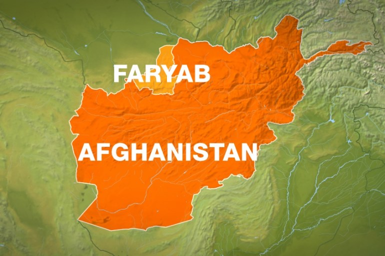 Afghanistan map showing Faryab province