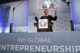 U.S. President Obama delivers remarks at the Global Entrepreneurship Summit at the United Nations compound in Nairobi, Kenya