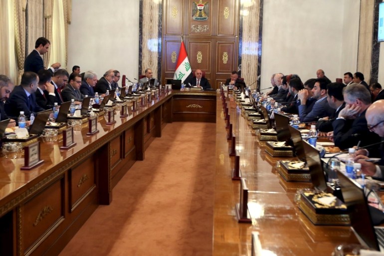 Iraqi PM Haider al-Abadi meet with Iraqi ministers in Baghdad