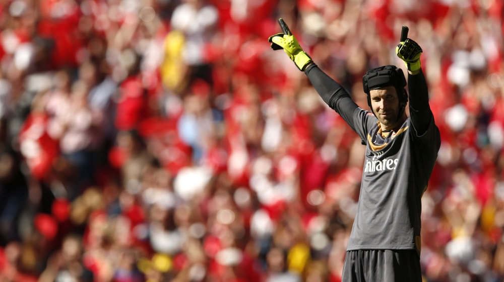 Cech has won his first piece of silverware since his move to Arsenal from Chelsea [Reuters]