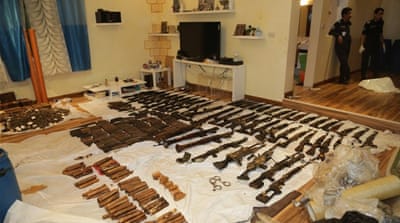 A local paper claimed the arms cache found was the largest in the country's history [Interior Ministry photo]