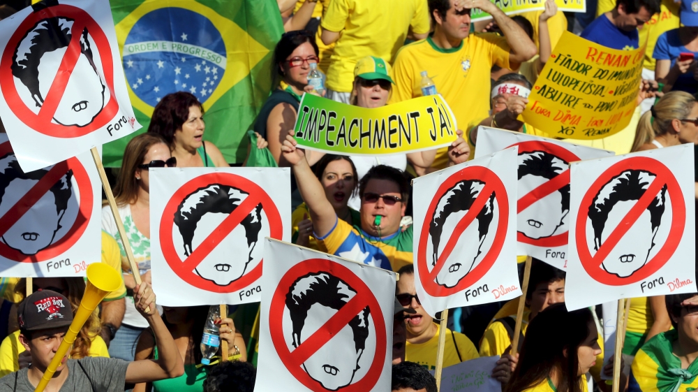 Massive anti-government rallies over the weekend reflected the growing unpopularity of Rousseff's government [Reuters]