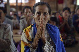 Villager Sheltering from flooding Myanmar