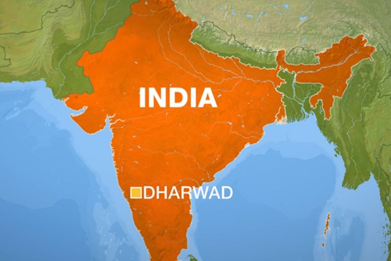 Dharwad in India map