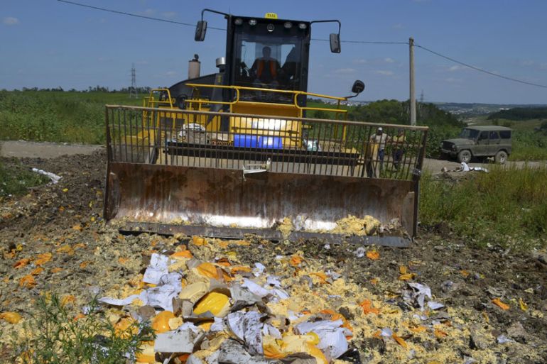 Russia destroying western food