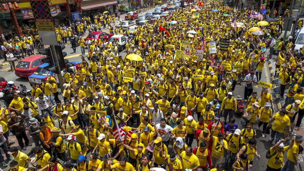  The Malaysian PM has refused to resign and described the protesters as unpatriotic [Reuters]