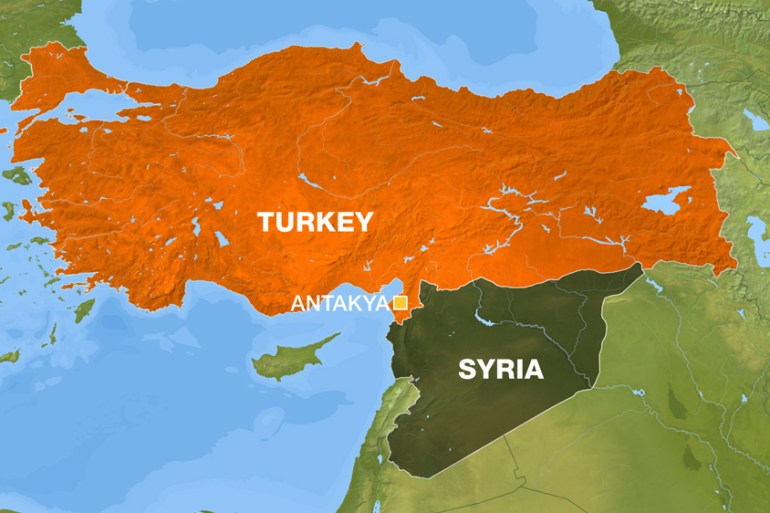 Syria map antakya turkey