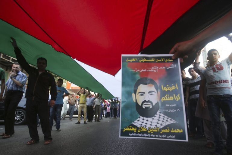 Palestinian prisoner Mohammed Allaan protest