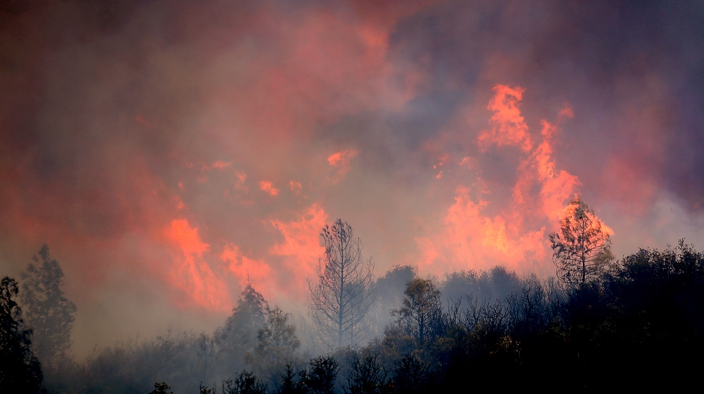 Record drought has been blamed as the main cause behind the wildfires in California [AP]