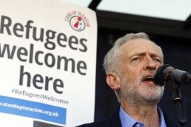 Corbyn at Solidarity with Refugees march