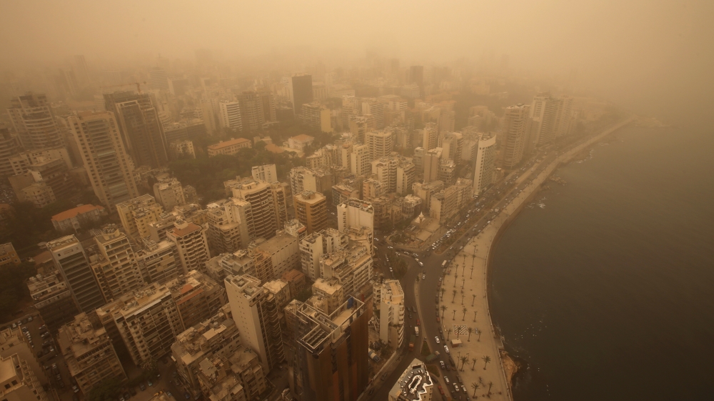 A sandstorm shrouds the capital city Beirut, Lebanon [AP]