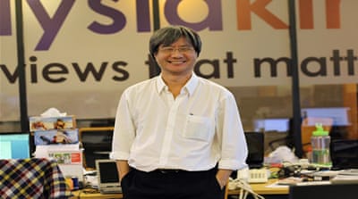 Steven Gan from the online publication Malaysiakini [Jarni Blakkarly/Al Jazeera]
