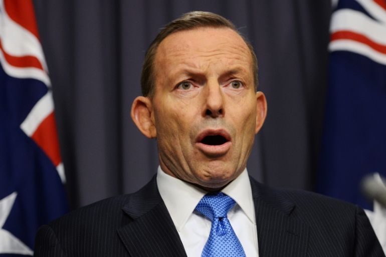 Australian PM Abbott reacts to challenge for patry leadership announcement