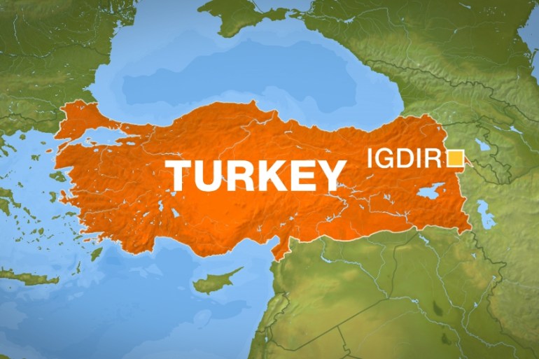 Igdir map, Turkey