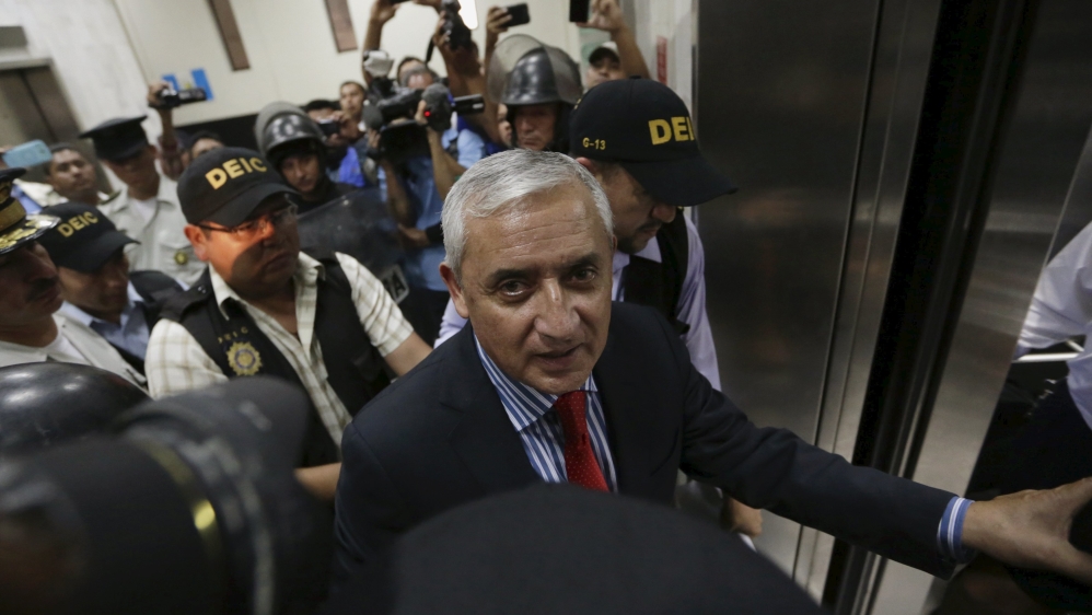 Perez Molina resigned as president and was jailed on Thursday following a customs-fraud investigation [Reuters]