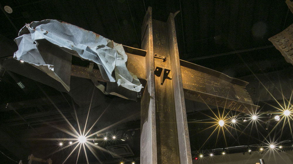 The World Trade Center Cross is made of intersecting steel beams found amid the rubble at Ground Zero [Jin Lee] 