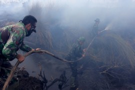 Forest fires on South Sumatera, Indonesia