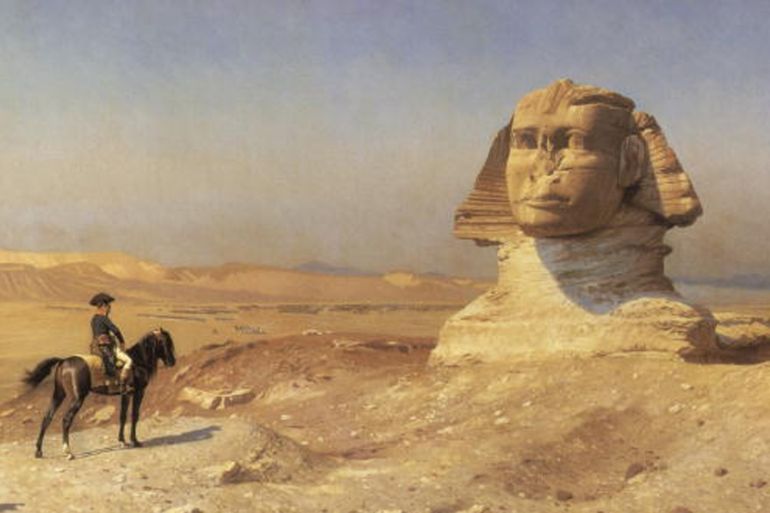 Napoleon Bonaparte at the Sphinx during Egypt campaign, 1798, painting by Jean Leon Gerome, c. 1868 [Getty]