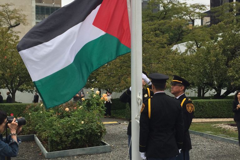 Palestinian flag at UN