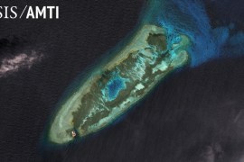 Fiery Cross reef, located in the disputed Spratly Islands in the South China Sea