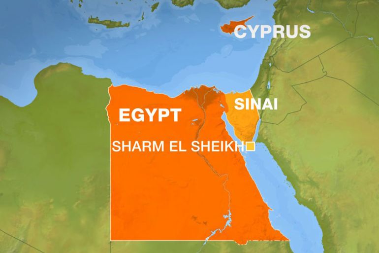 Sinai, Cairo, and Cyprus map