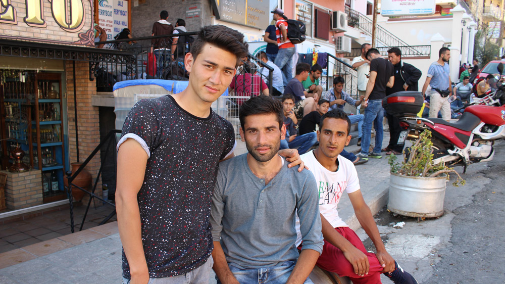 Ali and his companions feel lucky to have arrived in Lesbos [Kevin Kusmez/Al Jazeera]