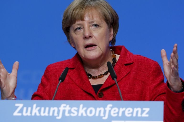 German Chancellor Angela Merkel addresses a "Congress on the Future" of her CDU party in Wuppertal, Germany