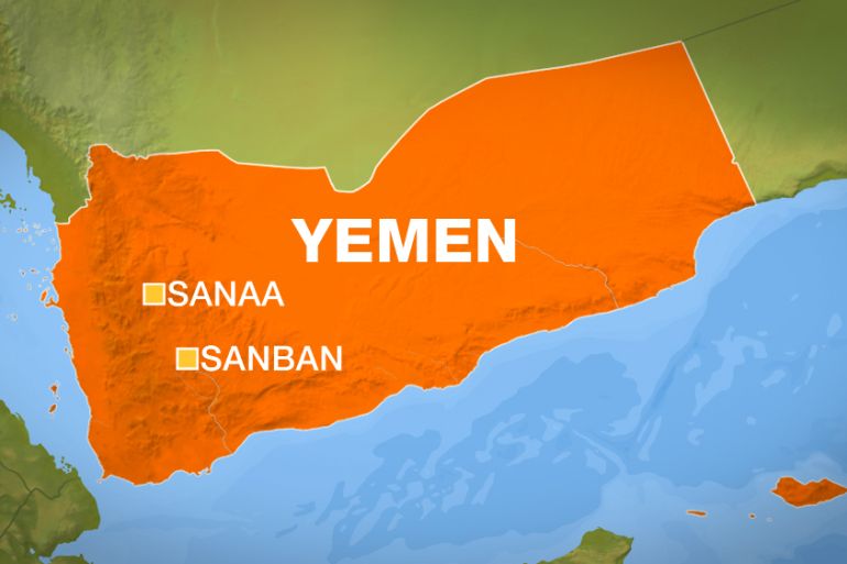 Yemen map Sanban wedding air strike