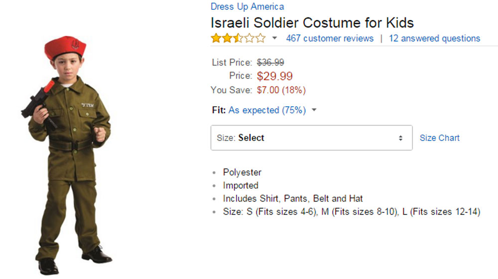 Amazon continued to list both costumes and said it would not comment [Photo courtesy: Screen grab from amazon.com]