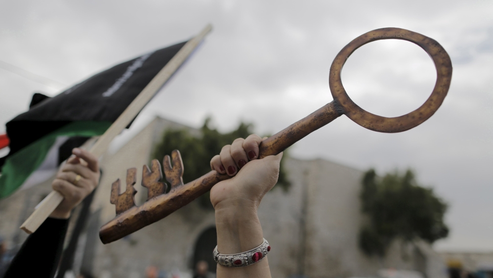 Palestinians mark the Nakba on May 15 to commemorate the expulsion of hundreds of thousands of Palestinians from their homes in 1948 [Ammar Awad/Reuters]