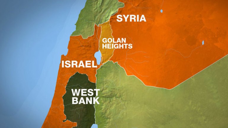 Syria Israel Golan Heights map