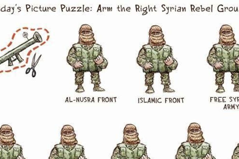 Cartoon shared by Russian Embassy in UAE on Syria