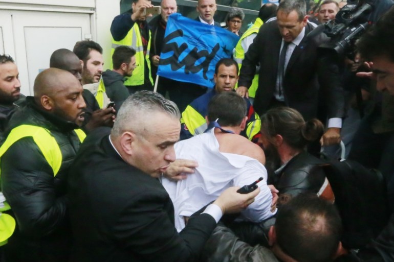 Air france boss attacked