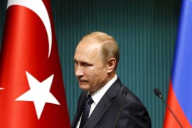 File photo of Russia''s President Putin arriving for news conference at Presidential Palace in Ankara