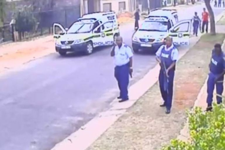 South african police filmed