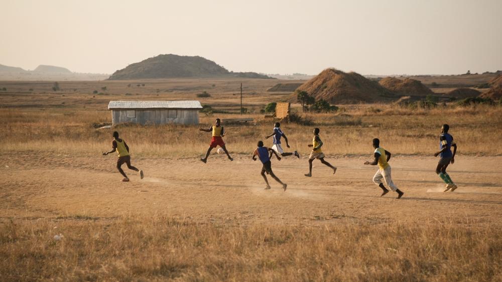 People play football in a village in Plateau State [Emmanuel David/Al Jazeera]