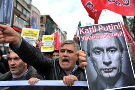 Turkish protesters shout anti-Russia slogans