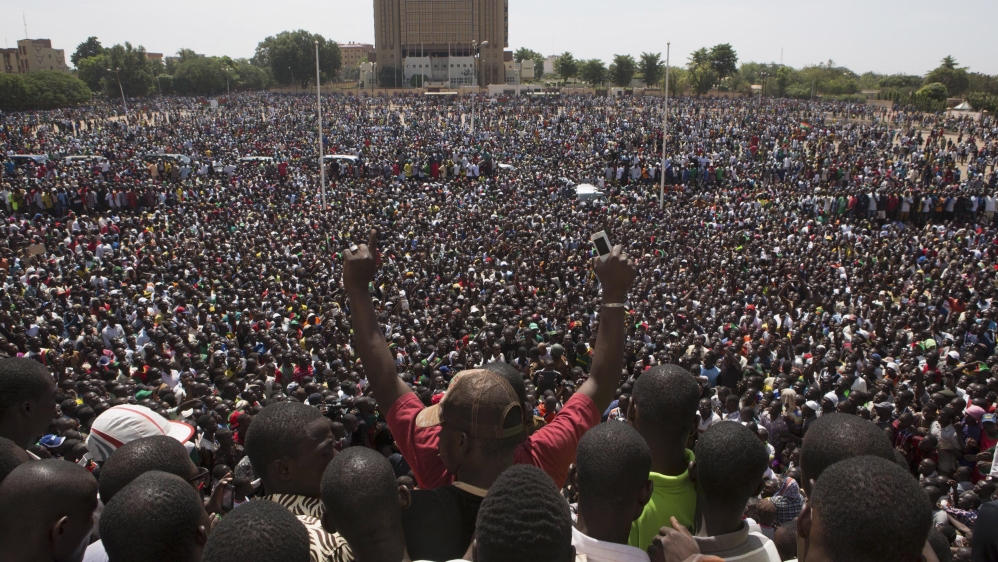A mass anti-Compaore protest at the Place de la Nation in Ouagadougou on October 31, 2014 [Joe Penney/Reuters]
