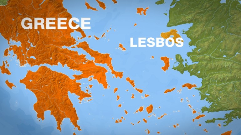Karte von Lésbos, Griechenland
