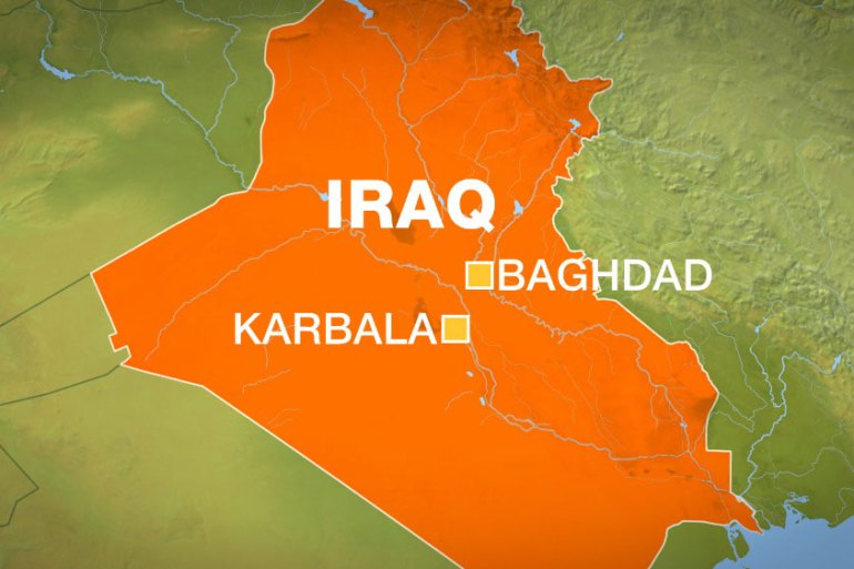 Iraq map Baghdad Karbala