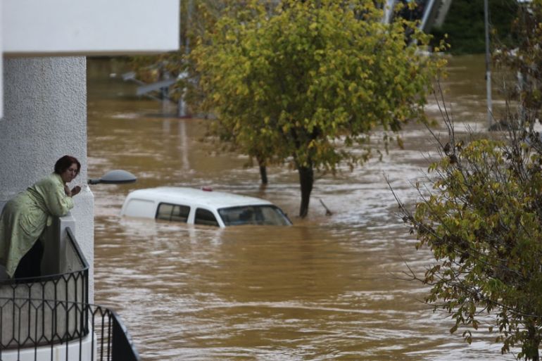 Flooding swamps Portugal’s Algarve.