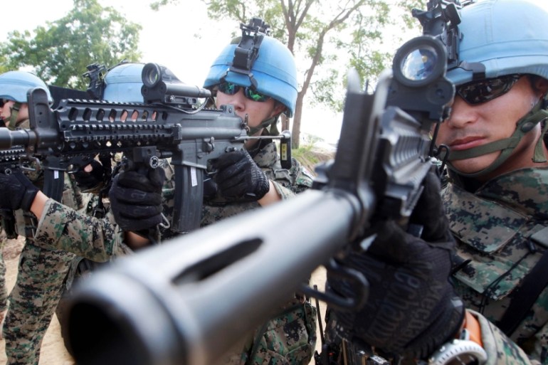 South Korean troops conduct drill in South Sudan