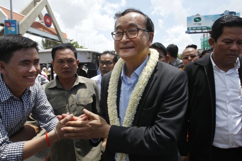 Sam Rainsy opposition leader in Cambodia