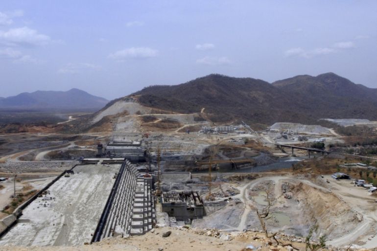 A general view of Ethiopia''s Grand Renaissance Dam, as it undergoes construction, is seen during a media tour along the river Nile in Benishangul Gumuz Region, Guba Woreda, in Ethiopia
