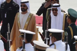 Saudi King Salman bin Abdulaziz and Sheikh Mohammed bin Rashid Al Maktoum