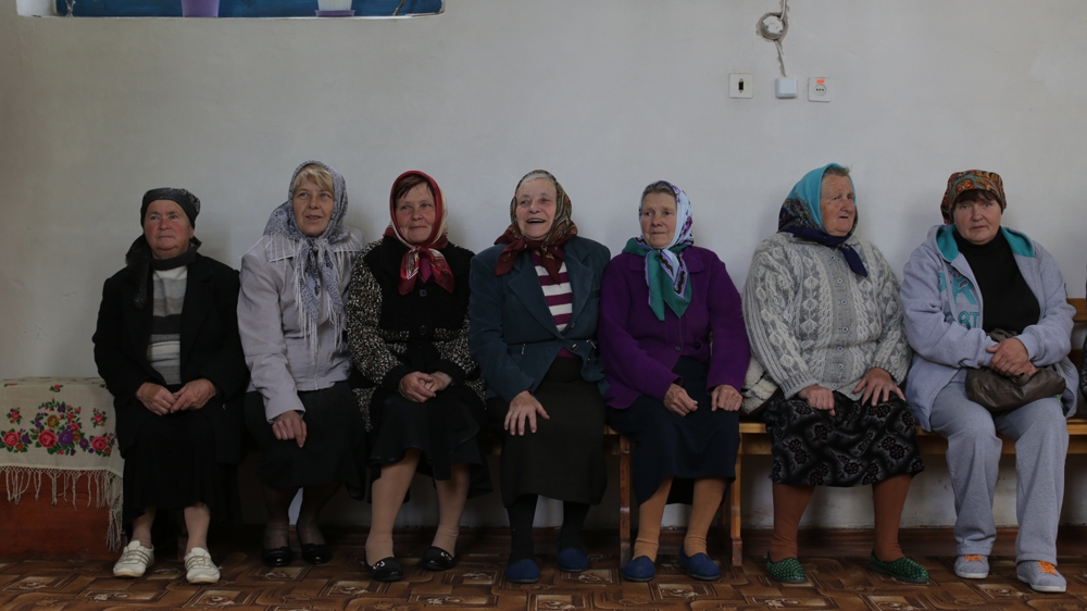 In the parish of Velyka Sevastianivka, a group of mainly elderly women led the switch from the Moscow Patriarchy to the Kiev one, in the process ousting a priest they considered to be pro-Russian  [Rabii Kalboussi/Al Jazeera] 